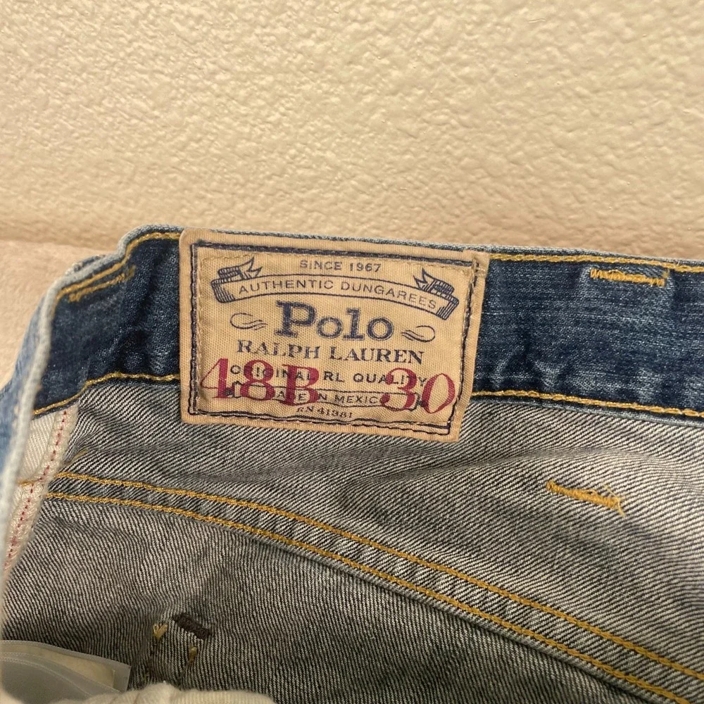 Polo Ralph Lauren Hampton Straight‎ Jeans Mens Big 48x30 Blue Denim Relaxed 48B